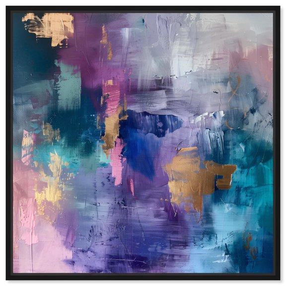 Beautiful Jewels Canvas Colorful Abstract Wall Art by Art Remedy, Black Frame, 12" x 12"