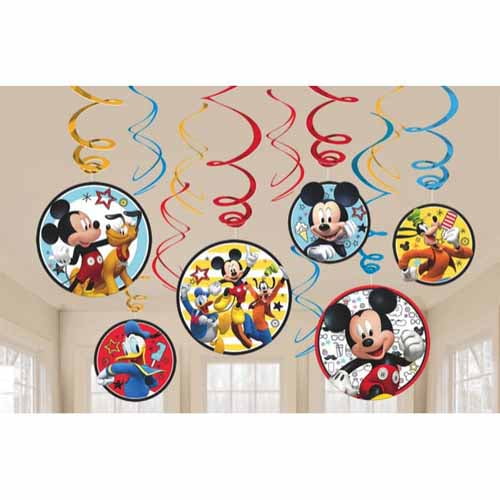 Mickey Mouse on The Go Hanging Swirl Decorations 12pc Walmart 