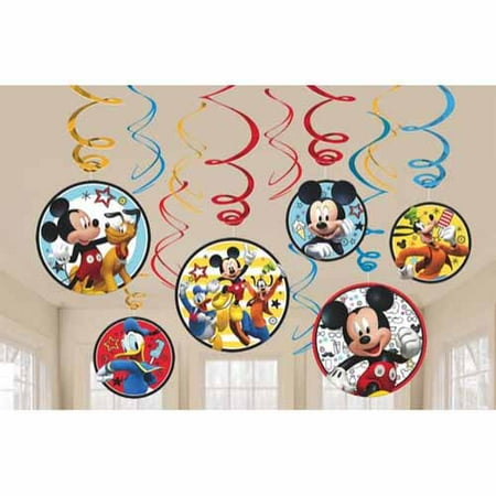 Mickey Mouse 'On the Go' Hanging Swirl Decorations (12pc)