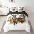 thumbnail image 2 of Feelyou Elk Deer Moose Bedding Comforter Set 7pcs for Men, Western Wooden Cabin Queen Bedding Sets, Woodland Wildlife Theme Reversible Queen Sheet Sets, Microfiber Bedroom Decor, 2 of 8