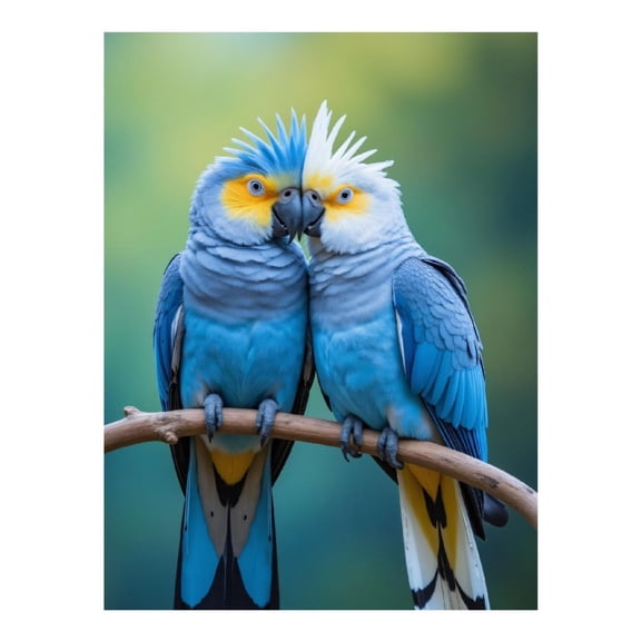 Diamond Art Kit for Adults, Bright Blue Parrots On Branch Diamond Painting for Adults Beginners, DIY Diamond Art Painting Kits, 5D Diamond Painting Crafts for Home Decor 12x16 Frameless