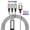 SILVER, variant on 3 in 1 Fast USB Charging Cable Nylon Braided Universal for Cell Phones