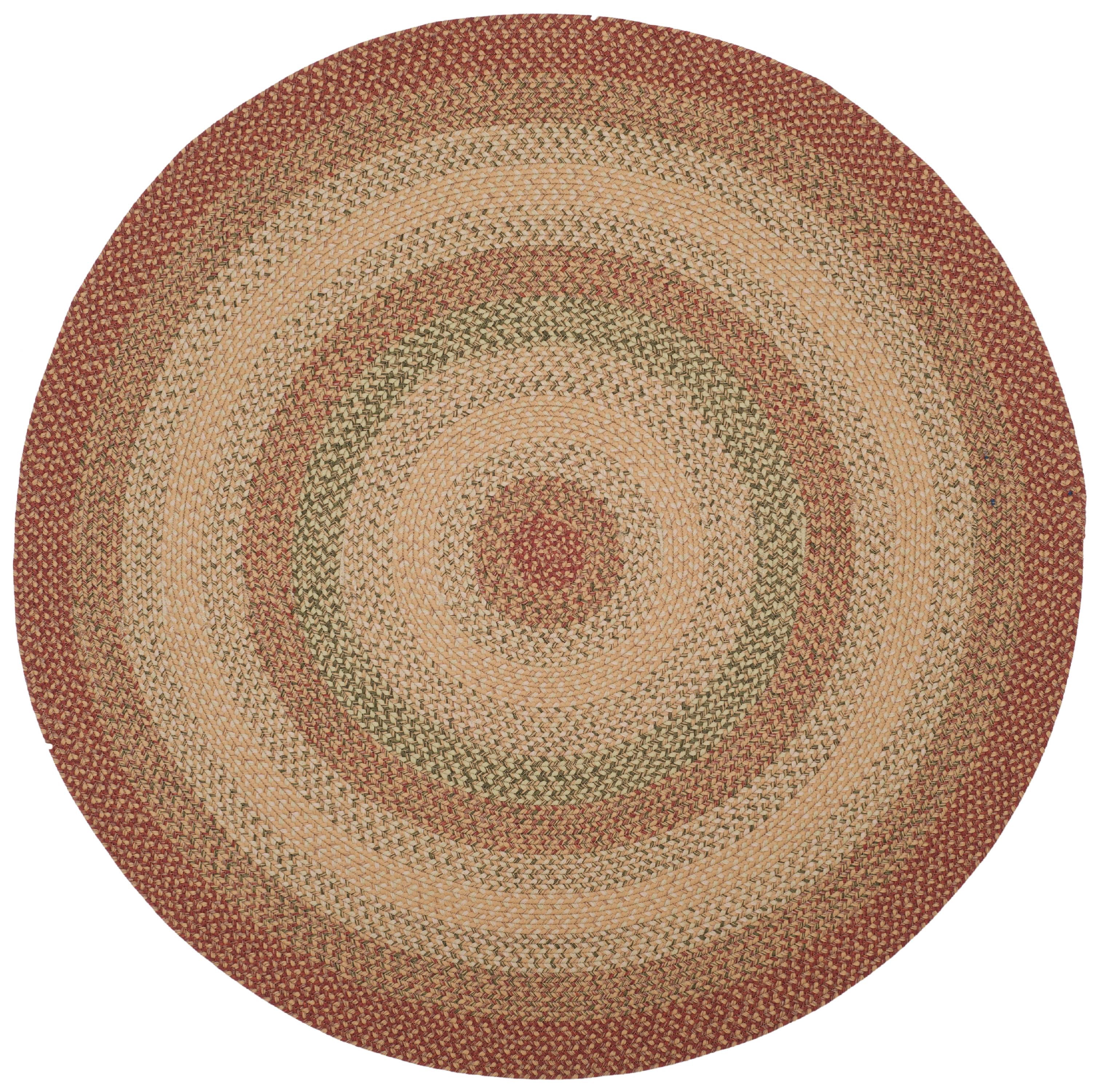 SAFAVIEH Braided Cirino Colorful Bordered Area Rug, Rust/Multi, 8' x 8' Round