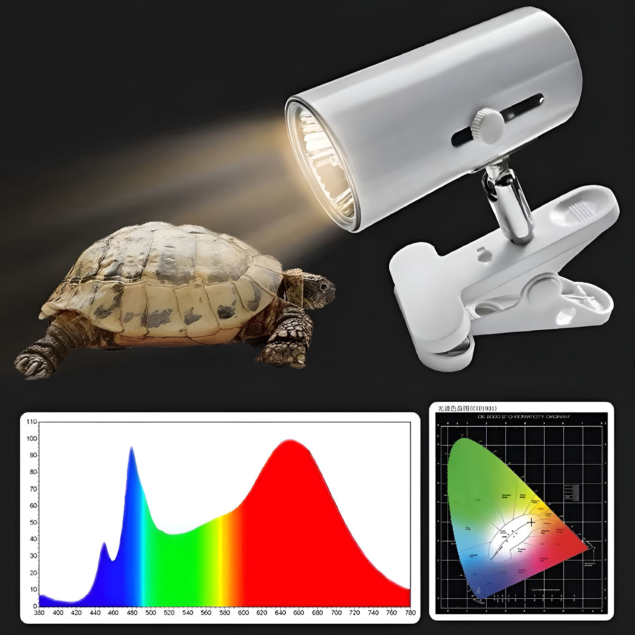 HIBIBUD Reptile Lamp Pet Amphibians Lizards Heat Bulb Turtle Basking UV Light, UVB Light for Turtles, UV Light Bulb (50W)