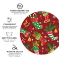 thumbnail image 3 of Lsque X-mas and New Year Pattern 4" Drink Coasters Set of 4, PVC Leather Absorbent Coasters, Table Coaster Set Decorative Coffee Cup Coasters Housewarming Gift -Round Shape, 3 of 6