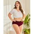 thumbnail image 5 of INNERSY Women's Plus Size Cotton Underwear XL-5XL High Waisted Briefs Panties 5-Pack(3XL,Crimson Twilight), 5 of 8