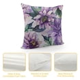 thumbnail image 4 of Shiartex Flowers Green Leaves Purple Pillow Covers for Couch Sofa Indoor Outdoor Pillow Case 1PC 12x12in, 4 of 5