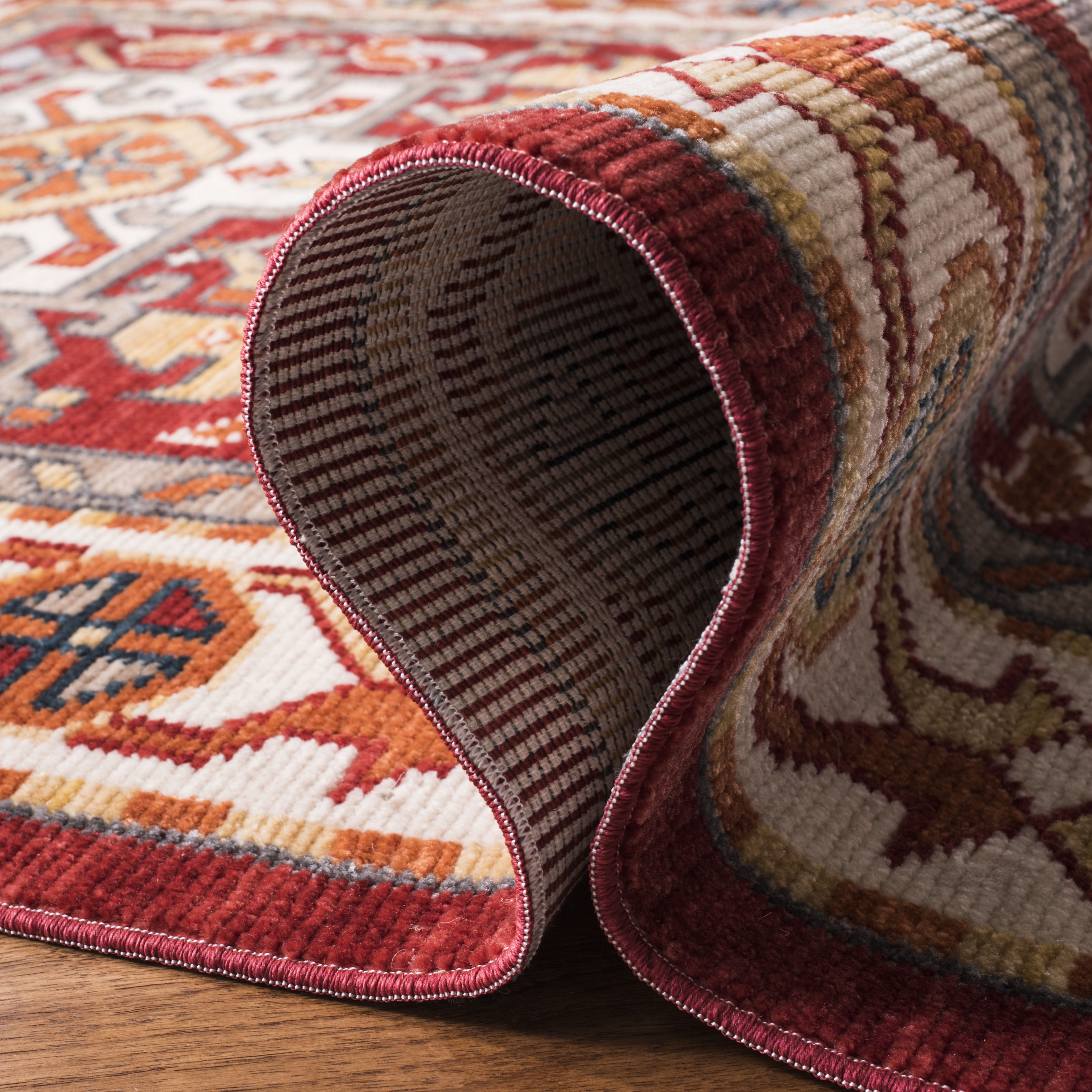 Safavieh Farmhouse Domhnall Southwestern Runner Rug, Ivory/Red, 2'1" x 8'