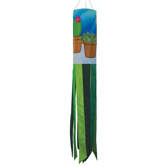 In the Breeze 5141 — Succulents 40-Inch Windsock - Outdoor Hanging Decoration