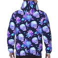 thumbnail image 7 of Rateoe flower starry sky Skull Pattern Mens Hoodie, Pullover Hooded Sweatshirt, Kangaroo Pocket Hoodie Ideal for Daily Wear, Travel and Home-X-Large, 7 of 7