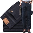 thumbnail image 7 of Men's Elastic Ultra-Thin Jeans Breathable Straight Leg Business Casual Jeans, 7 of 7