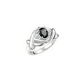 thumbnail image 4 of RYLOS Rings for Women 14K White Gold Ring XOXO Hugs & Kisses 7X5MM Gemstone & Diamond Ring October Onyx Jewelry Size 6, 4 of 8