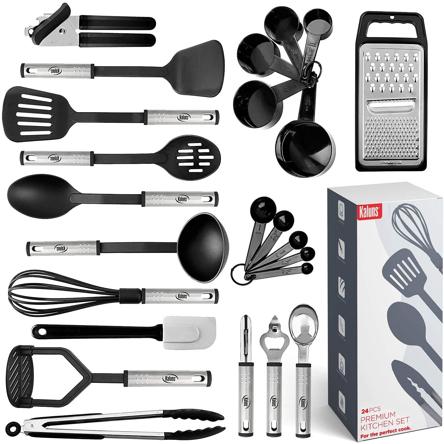 Kitchen Utensil Set 25 Nylon and Stainless Steel Utensil Set, Non Stick and  Heat Resistant Cooking Utensils Set, Kitchen Tools, Useful Pots and Pans ...