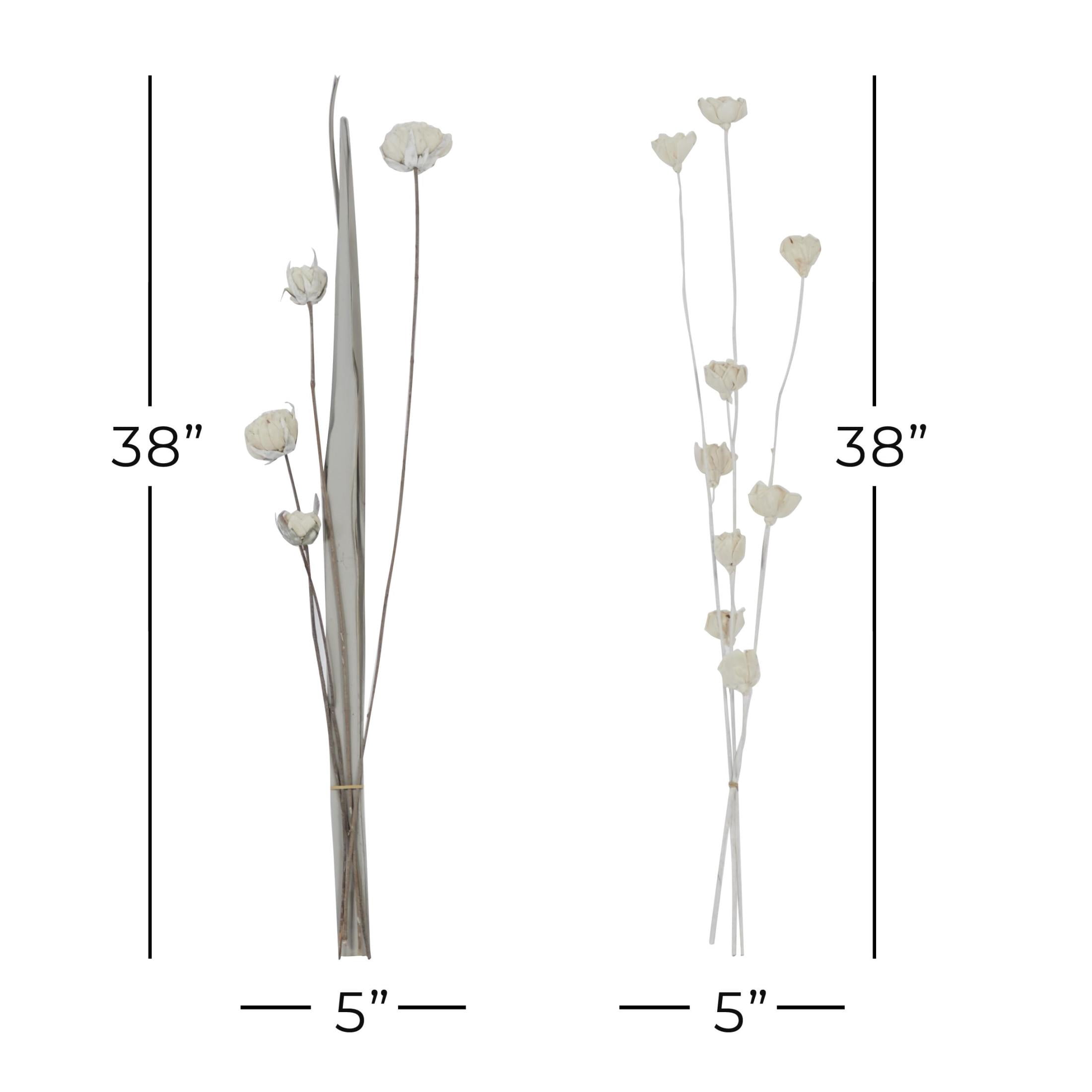38" Dried Plant Natural Foliage Palm Bouquet, by DecMode (2 Count)