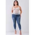 thumbnail image 2 of Plus Size Sleeveless Sheer Lace Halter Neck Detail Bustier Top 2XL, 2 of 6
