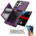 thumbnail image 3 of Dteck for Samsung Galaxy S23 ultra Case, Wallet Card Slots Holder Hybrid Shockproof Rugged Case with Built-in Make-up Mirror for Samsung Galaxy S23 Ultrra, Purple, 3 of 6