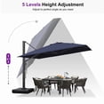 thumbnail image 6 of PURPLE LEAF 9' X 12' Rectangle Patio Umbrella with Base Large Cantilever Outdoor Umbrella Offset Umbrella with 360-degree Rotation Garden for Deck Backyard Pool Navy Blue, 6 of 13