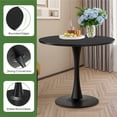 thumbnail image 4 of MAYEERTY 31.5" Black Small Round Dining Tulip Table, Wood Top, Metal Base, Functional for 2-4 Gatherings, 4 of 5
