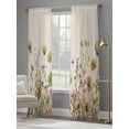 thumbnail image 5 of Sage Green Yellow Spring Floral Sheer Curtains 96 Inch Length 2 Panels Set, Semi Transparent Voile Rod Pocket Curtains for Living Dining Room Bedroom Drapes Watercolor Botanical Summer Flowers, 5 of 6