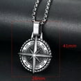 thumbnail image 3 of GKNET Mens Stainless Steel Nautical North Star Marine Compass Anchor Pendant Necklace, 3 of 6