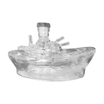 Unique Ship-Shaped Whiskey Decanter, Transparent Glass, 3D Engraved Design For Men And Whiskey Lovers
