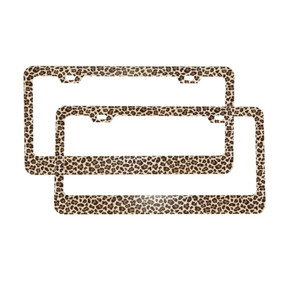 License Plate Frame With Screw Caps 2 Pack Car Plate Frame Front And Rear Rust-Proof Universal Car Tag Holder Leopard Seamless Pattern1