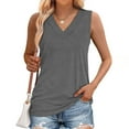 thumbnail image 3 of Otntypg Athletic Tank Tops for Women Loose Fit Casual Summer V Neck Sleeveless Basic Workout Tees Vest Trendy Cozy Tunic Shirts Light Gray XL, 3 of 10