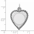 thumbnail image 2 of Collier Pendentif Disque Cœur en Argent Sterling 925 Rh Plt Gravable Breloque Gravable Forme Simple Design Lasé Amour, 2 of 6