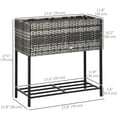 thumbnail image 3 of Outsunny Elevated Rattan Raised Garden Bed with Tool Storage Shelf, 3 of 9