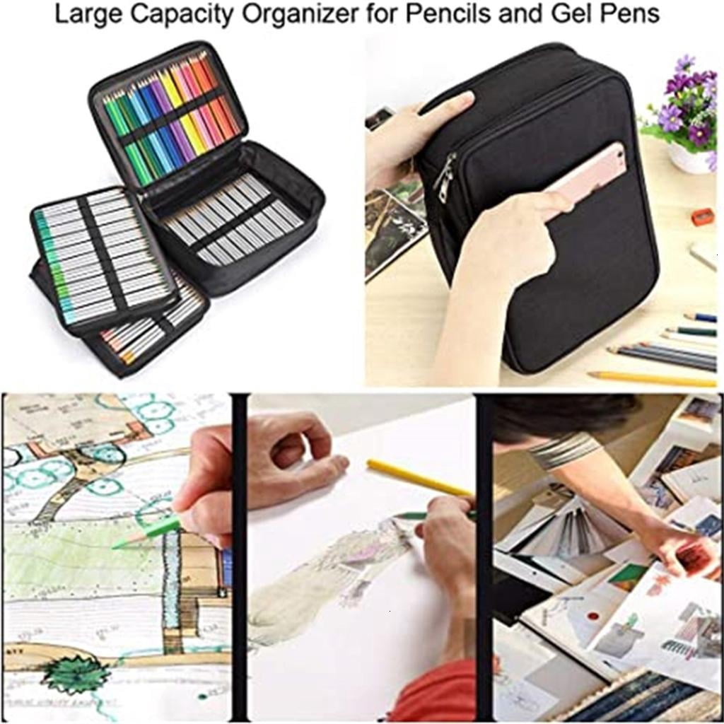 Giaone 300 Slots Coloured Pencils Storage Bag Large Capacity Pencil Case with Handle