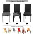 thumbnail image 5 of Genina Waterproof Chair Covers for Dining Room Dining Chair Covers Kitchen Parsons Chair Covers (Dark Gray, 6 PCS), 5 of 7