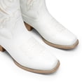thumbnail image 4 of Botas DREAM PAIRS con Punta Cuadrada, Bordado y Tacón Bloque Blanco, 4 of 6