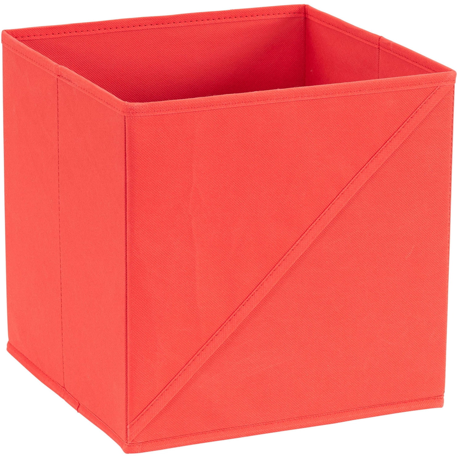 Household Essentials Diagonal Pull Collapsible Fabric Cube Open Storage Cubes, 6-Pack, Red