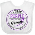 thumbnail image 3 of Inktastic I Wear Purple for My Grandpa Pancreatic Cancer Awareness Boys or Girls Baby Bib, 3 of 4