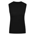 thumbnail image 6 of Aojekbee Women Solid Color Tank Tops Crew Neck Sleeveless Casual Vests Summer Fashion Tops Streetwear, 6 of 8