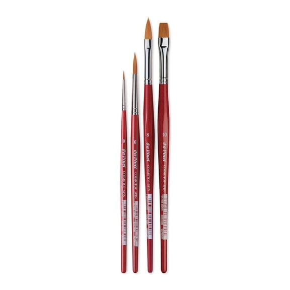 Da Vinci Cosmotop Spin Brushes - Assorted Sizes, Set of 4, Short Handle