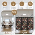 thumbnail image 5 of Watercolor Flowers Window Privacy Film, Farmhouse Floral Vintage Black Static Cling UV Sun Blocking Heat Control Window Tint Day and Night, Non-Adhesive One Way Windows Privacy Cover 29.5''x78.7'', 5 of 7