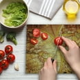 thumbnail image 3 of Antique Cutting Board, Compass on an World Map Historic Borders Century-Old Antiquity Theme, Decorative Tempered Glass Cutting and Serving Board, Large Size, Yellow Orange, by Ambesonne, 3 of 5