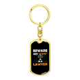 thumbnail image 4 of To My Wife  BewAre My Wife is a Lawyer Stainless Steel or 18k Gold Premium Swivel Dog Tag Keychain, 4 of 16