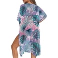thumbnail image 4 of HELLHERO Tropical Monstera Leaf Kimono Cover Up - Lightweight Breathable Beachwear for Women - Perfect for Summer Vacation, Pool & Resort, 4 of 5