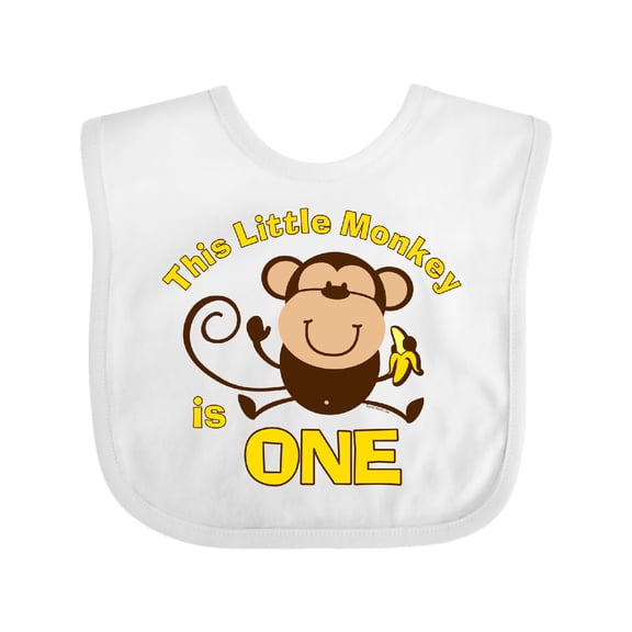 Inktastic Little Monkey 1st Birthday Boy Boys or Girls Baby Bib