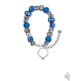 thumbnail image 2 of Delight Jewelry Silvertone Engagement Ring with Crystal Blue Paw Print Bead Bracelet, 7"+2", 2 of 4