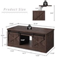 thumbnail image 3 of EnHomee Wood Coffee Table with Storage Farmhouse Coffee Table with 2 Cabinets and Open Cubby Coffee Table for Living Room Brown, 3 of 7