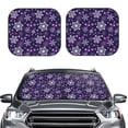 thumbnail image 2 of Fotbe Christmas Purple Snowflakes Juego de 2 Piezas de Parasoles para Parabrisas | Bloqueador Solar para Auto | Accesorios Plegables para Protección Solar Interior-Small, 2 of 6