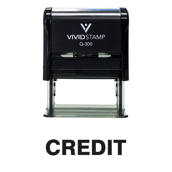 Credit Self Inking Rubber Stamp (Black Ink) - Large