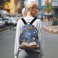 thumbnail image 7 of JIALIOU Mini Backpack Purse for Women Quilted Casual Daypack Small Travel Shoulder Bag, Colorful Butterflies Fly on Book, 7 of 7
