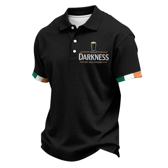 Men's Hello Darkness My Old Friend Polo Shirt Casual Short Sleeve Collared Pullover Tee