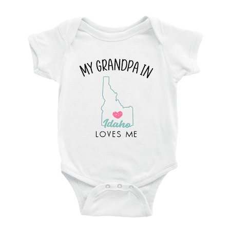 

My Grandpa In Idaho Loves Me Baby Clothing For Boy Girl Bodysuits 12-18 Months