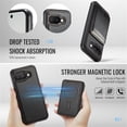 thumbnail image 2 of JEEHOOD Case For Google Pixel 9a, RFID Blocking, PU Leather,Compatible With MagSafe Detachable 2 In 1 Wallet With Built-in Push Card Holder,Kickstand Magnetic Protective Cover,Black,For Pixel 9a, 2 of 7