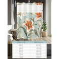 thumbnail image 6 of No Hook Cloth Fabric Shower Curtain with Snap in Liner, Lily Flower Waterproof Shower Curtains Set with See Through Top Window, Watercolor Country Blooms Spring Botanical Art Bath Curtains 72"x84", 6 of 6